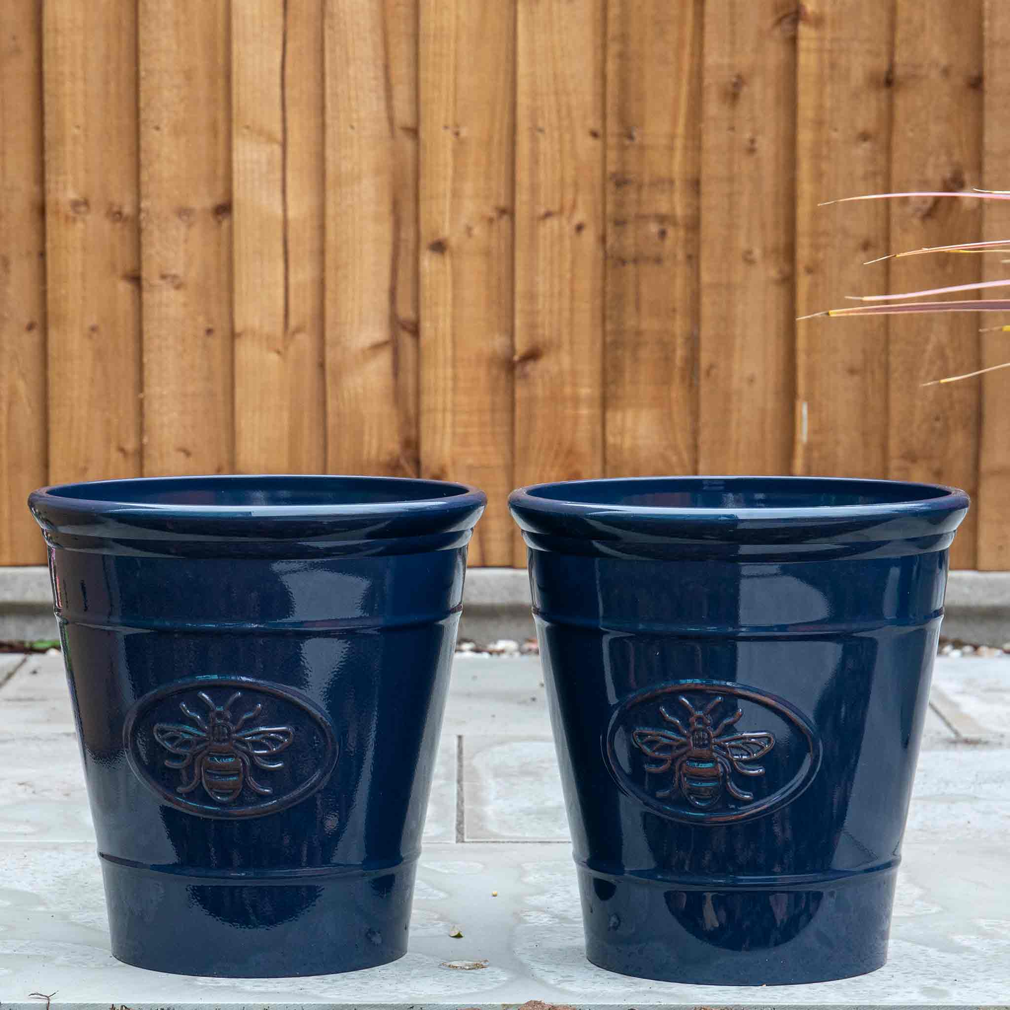 Bee Planter in Dark Blue 30cm - Image 5