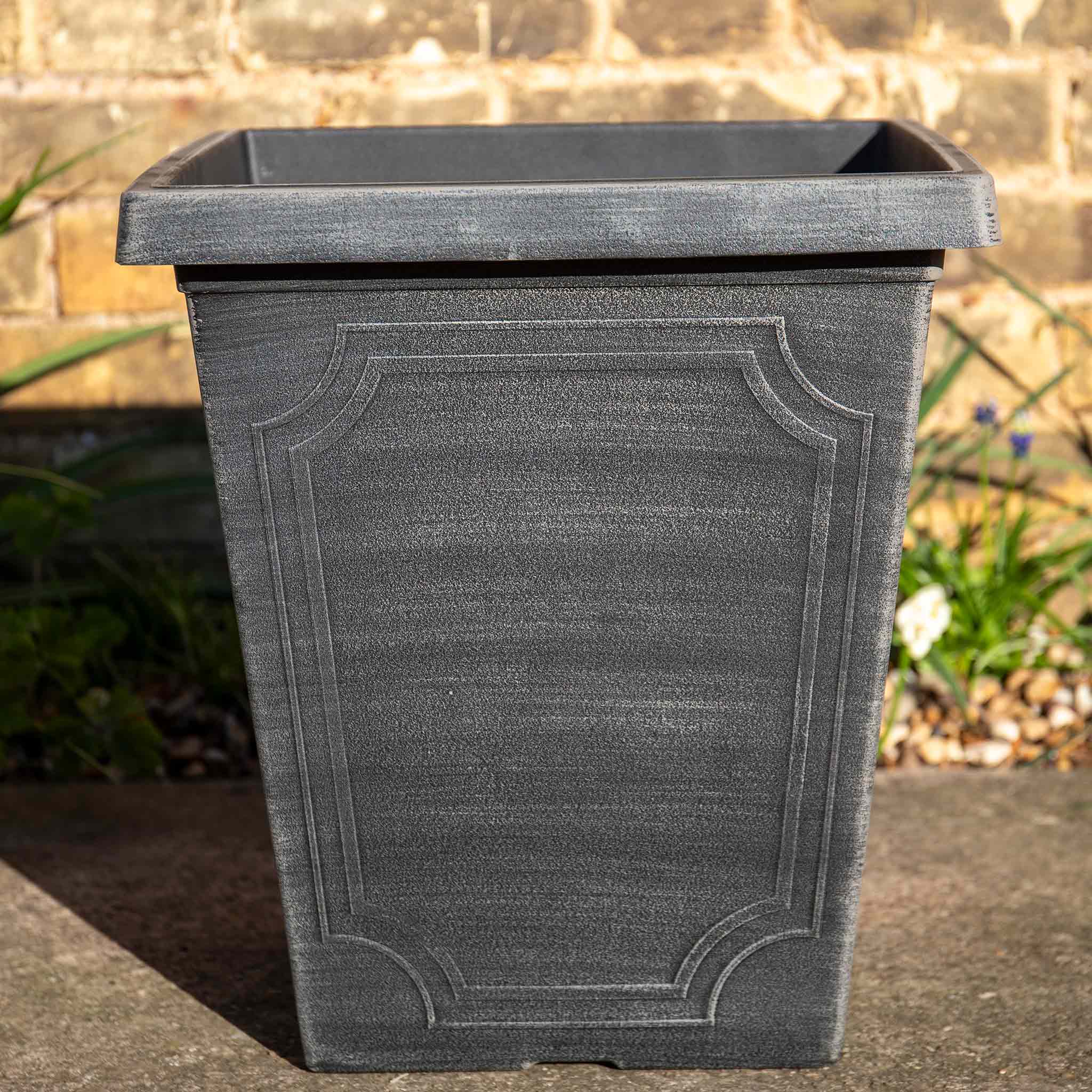 Estate Tall Square Planters in Chalk Effect 14in - Image 3
