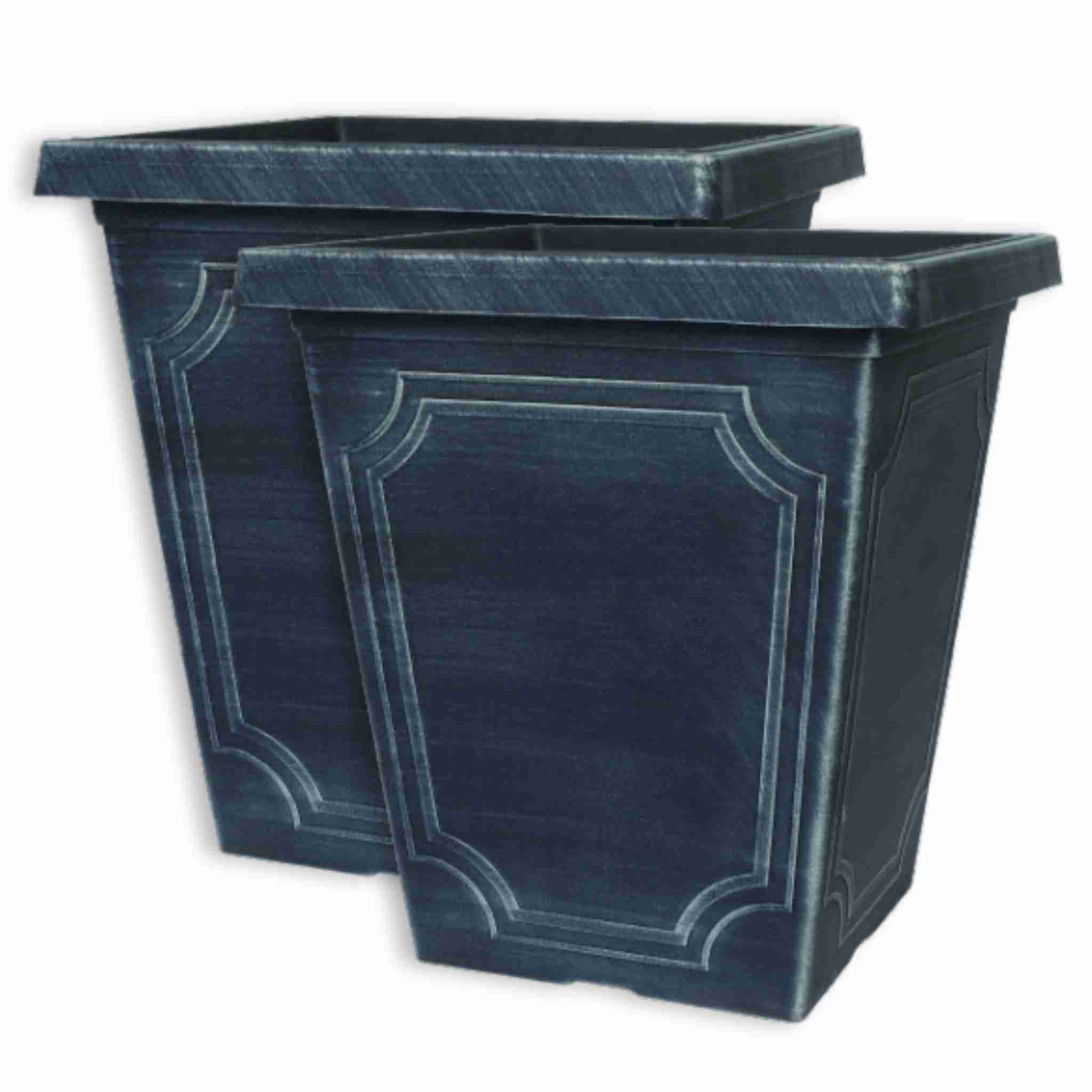 Estate Tall Square Planters in Chalk Effect 14in - Image 5
