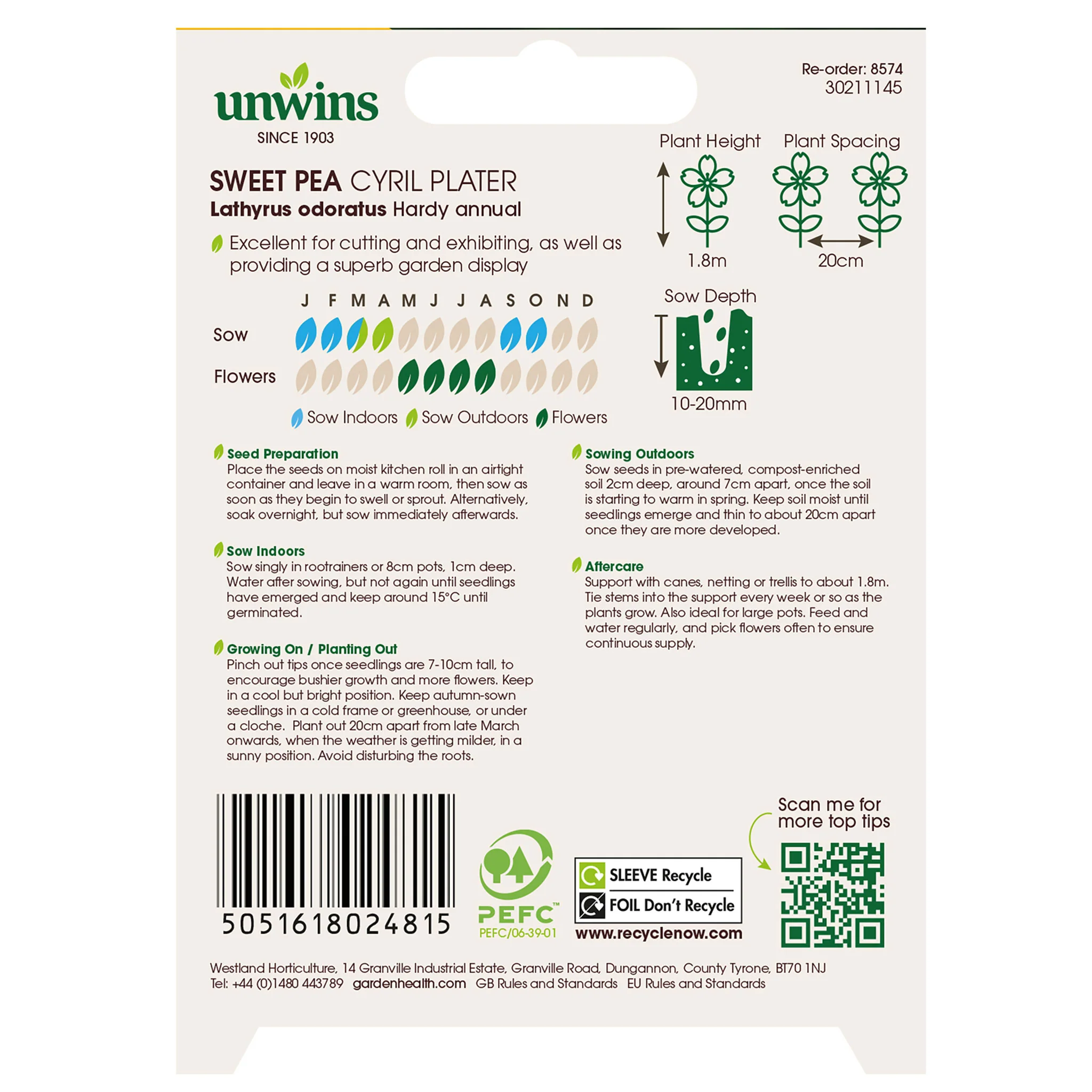 Sweet Pea Seeds 'Cyril Platter' - Image 3